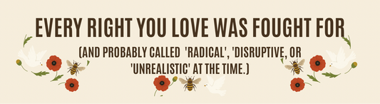 Motivational quote with flowers and bees on a beige background