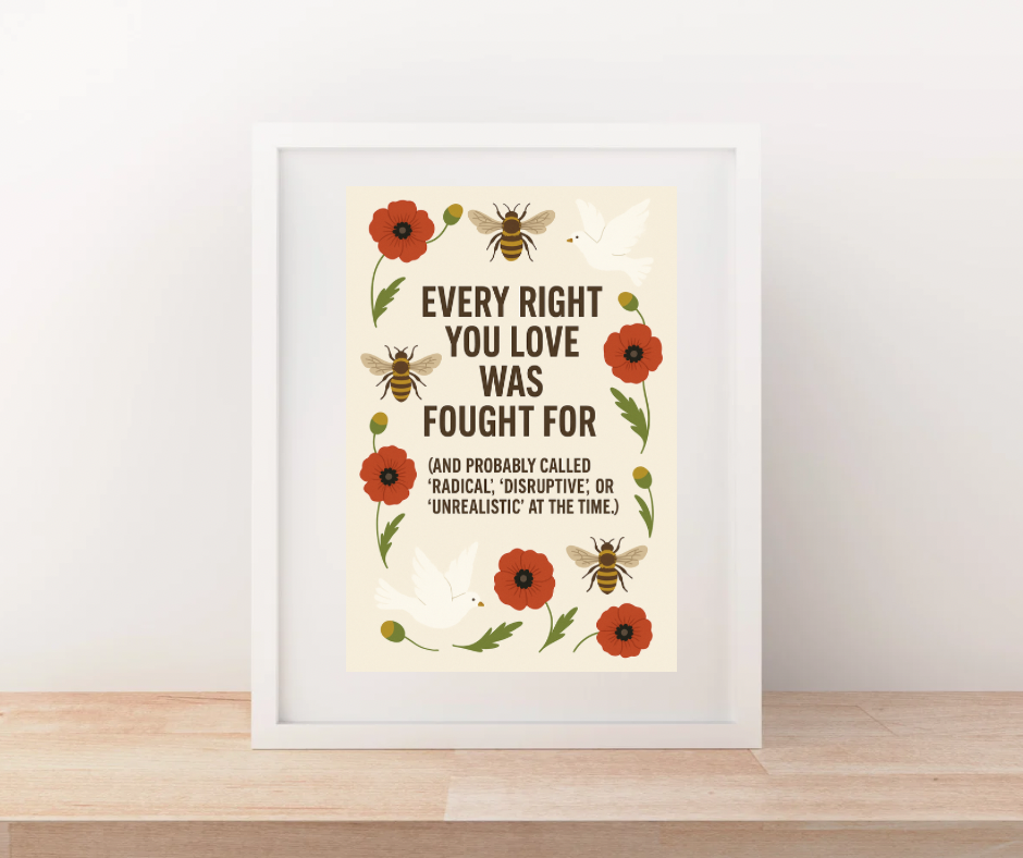 🐝✨ Every Right You Love – Rights & Resistance Poster