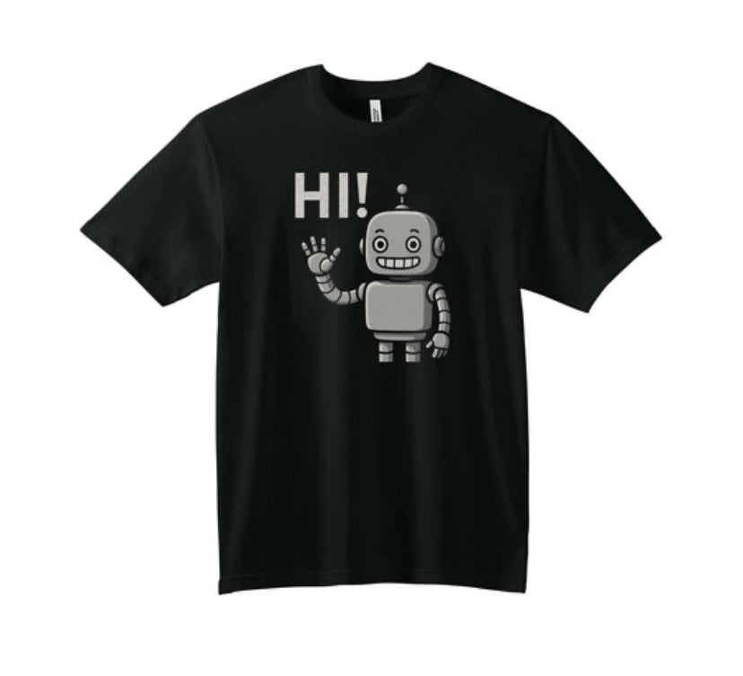 🤖 Hi! Friendly Robot Tee – Retro Bot Graphic