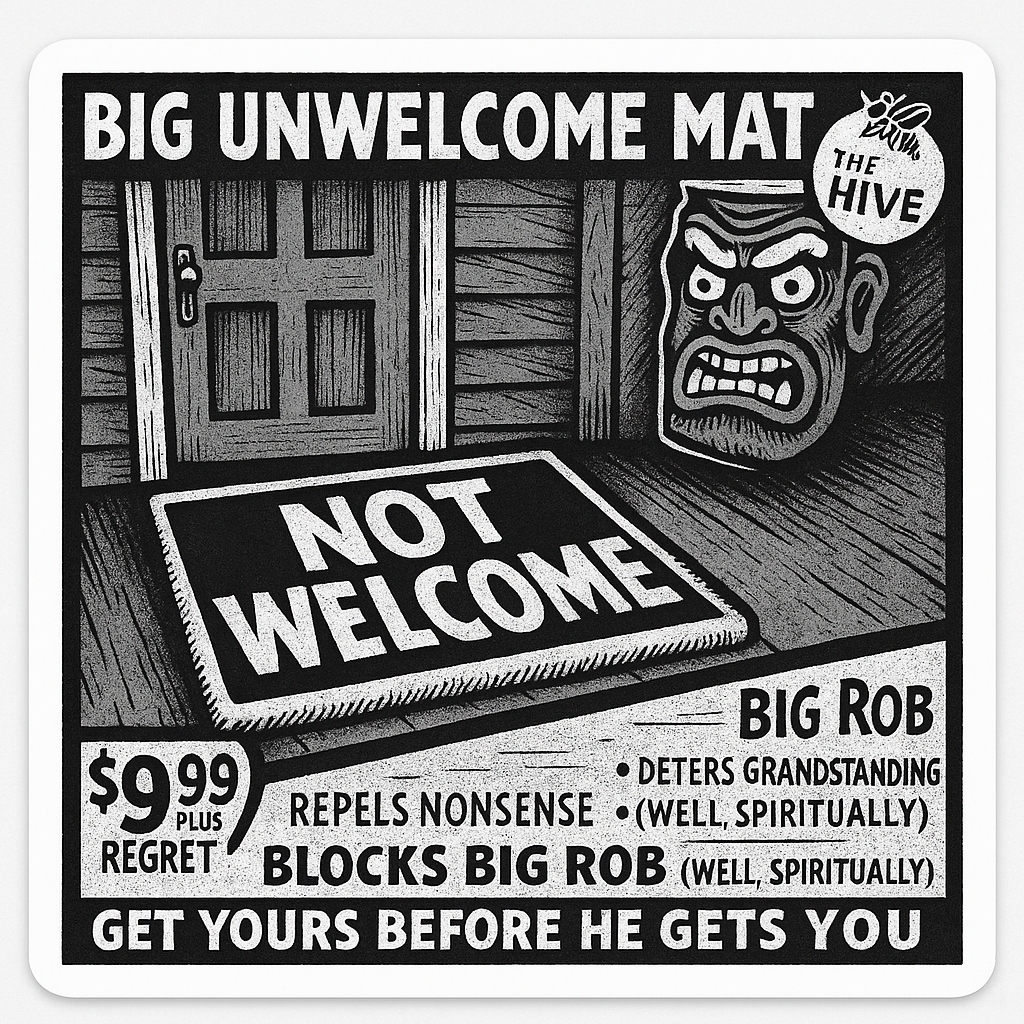🧼 BIG UNWELCOME MAT – STICKER EDITION. 9x9 Vinyl