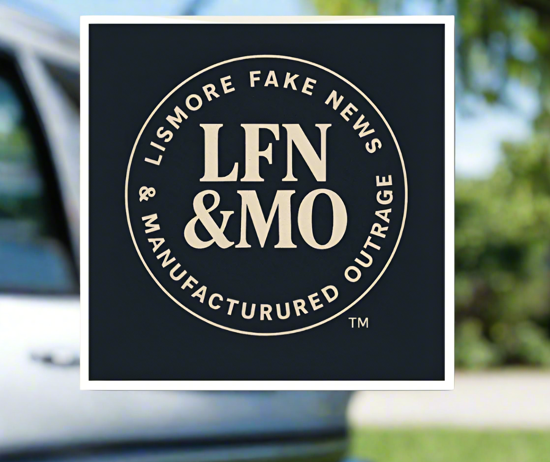Logo with text 'LFN & MO' on a dark background