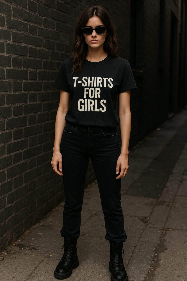 🖤 Cool Girl Alleyway Edit
T-Shirts for Girls – Power in Black