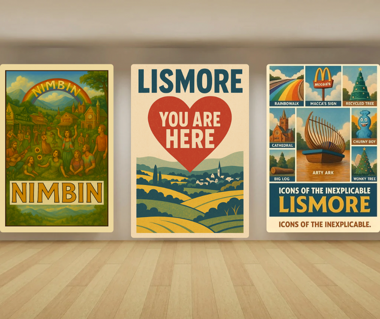 The Hive Lives: Posters of Satire, Resilience, and Local Activism from Lismore