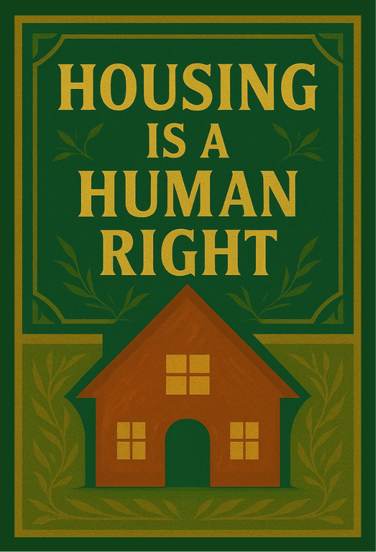 Housing is a Human Right – Waterproof Activist Sticker. 10.2x7.6cm Vinyl