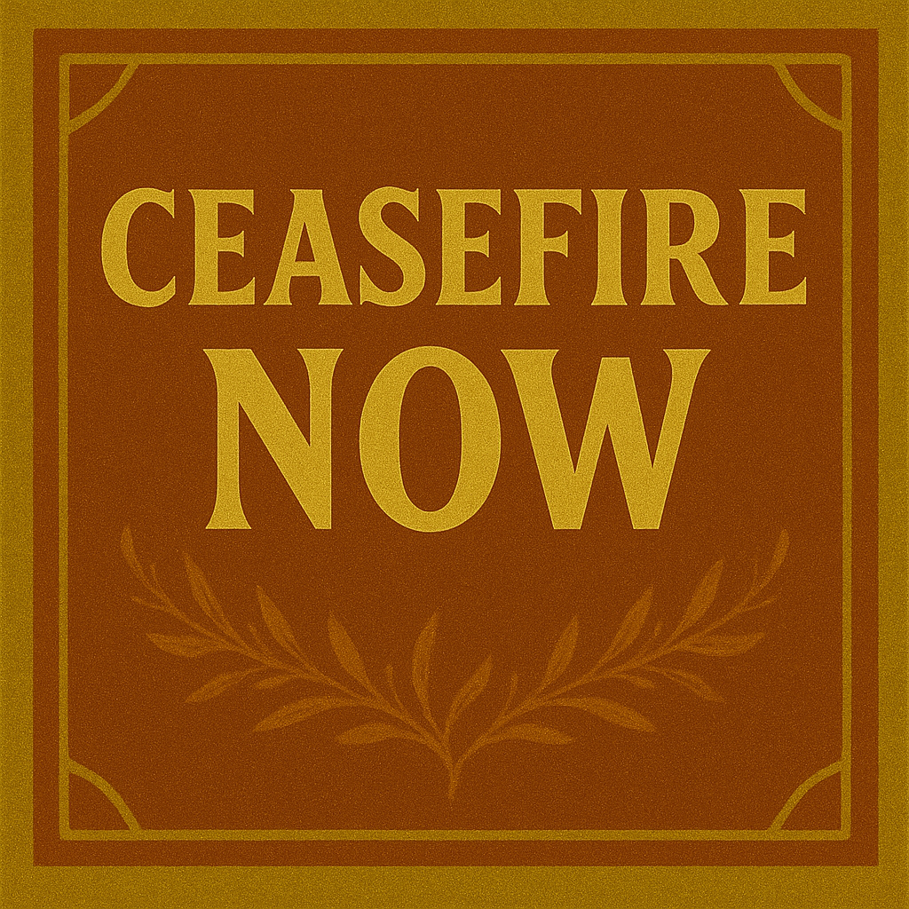 Ceasefire Now – Car Window Decal (12 x 12 cm)