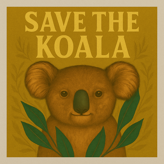 Save the Koala – Car Window Decal (12×12cm)
