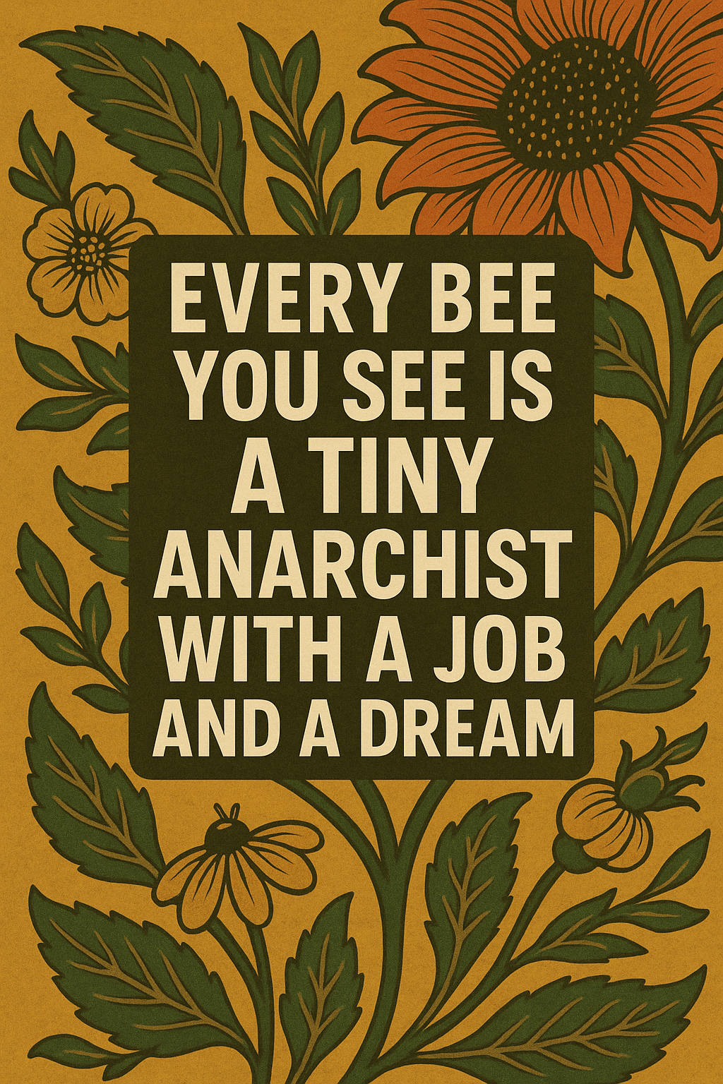 Tiny Anarchist with a Job and a Dream. Organic Cotton