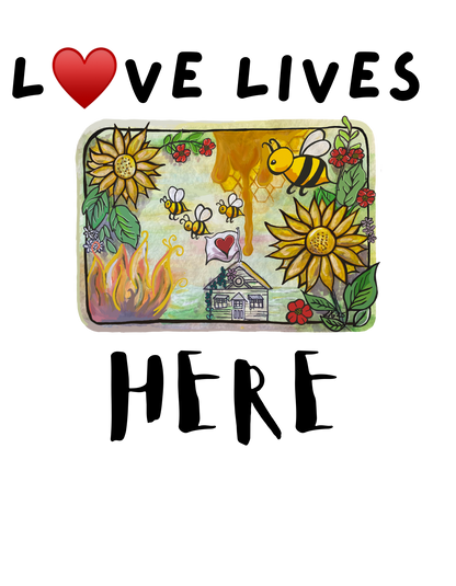 💛 LOVE LIVES HERE – Hive Edition Tee. Organic cotton. Women’s S-2XL