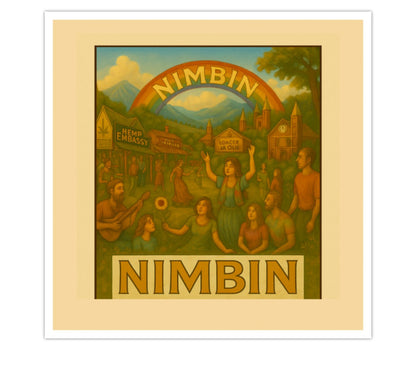 🌈 Nimbin Retro Vinyl Sticker – Waterproof. (3 Sizes: Small, Vinyl, Car Decal)