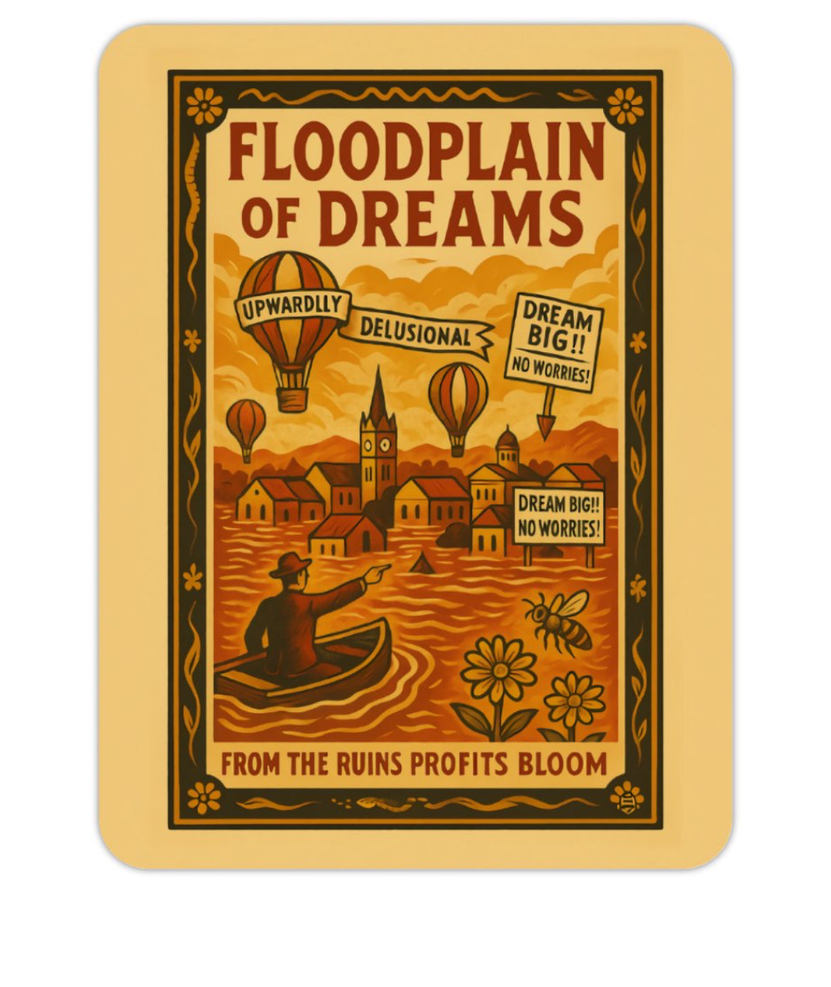 🌊 “Floodplain of Dreams” Vinyl Sticker – Waterproof