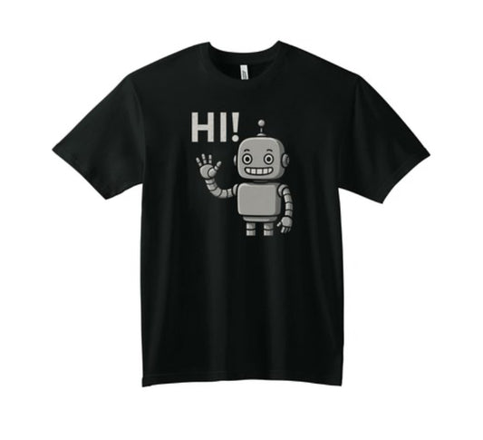 🤖 Hi! Friendly Robot Tee – Retro Bot Graphic