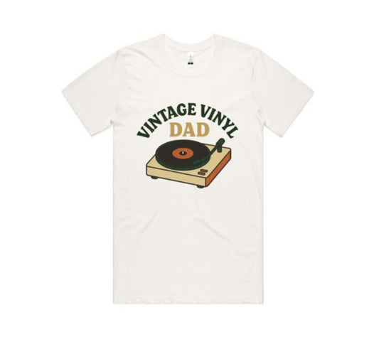 Vintage Vinyl Dad Tee. (Organic Cotton)