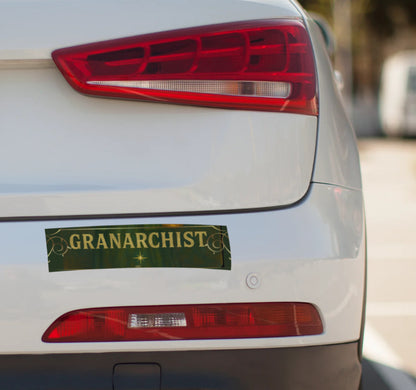 Granarchist Gold Emblem Bumper Sticker 7.6x27.9
