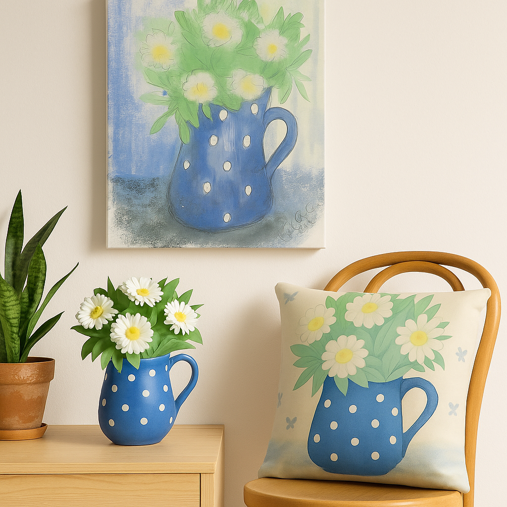 The Jug That Bloomed Anyway — Cushion