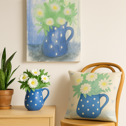 The Jug That Bloomed Anyway — Cushion