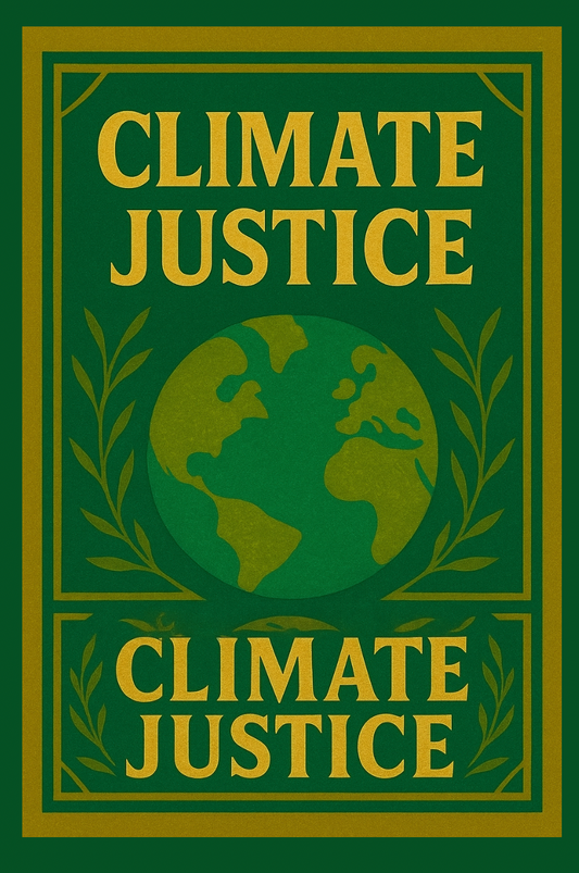 Climate Justice – Waterproof Sticker. 10.2x7.6cm Vinyl