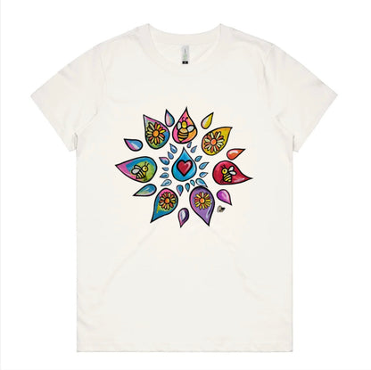 “Heart of the Hive” Organic Tee. Womens Fit.