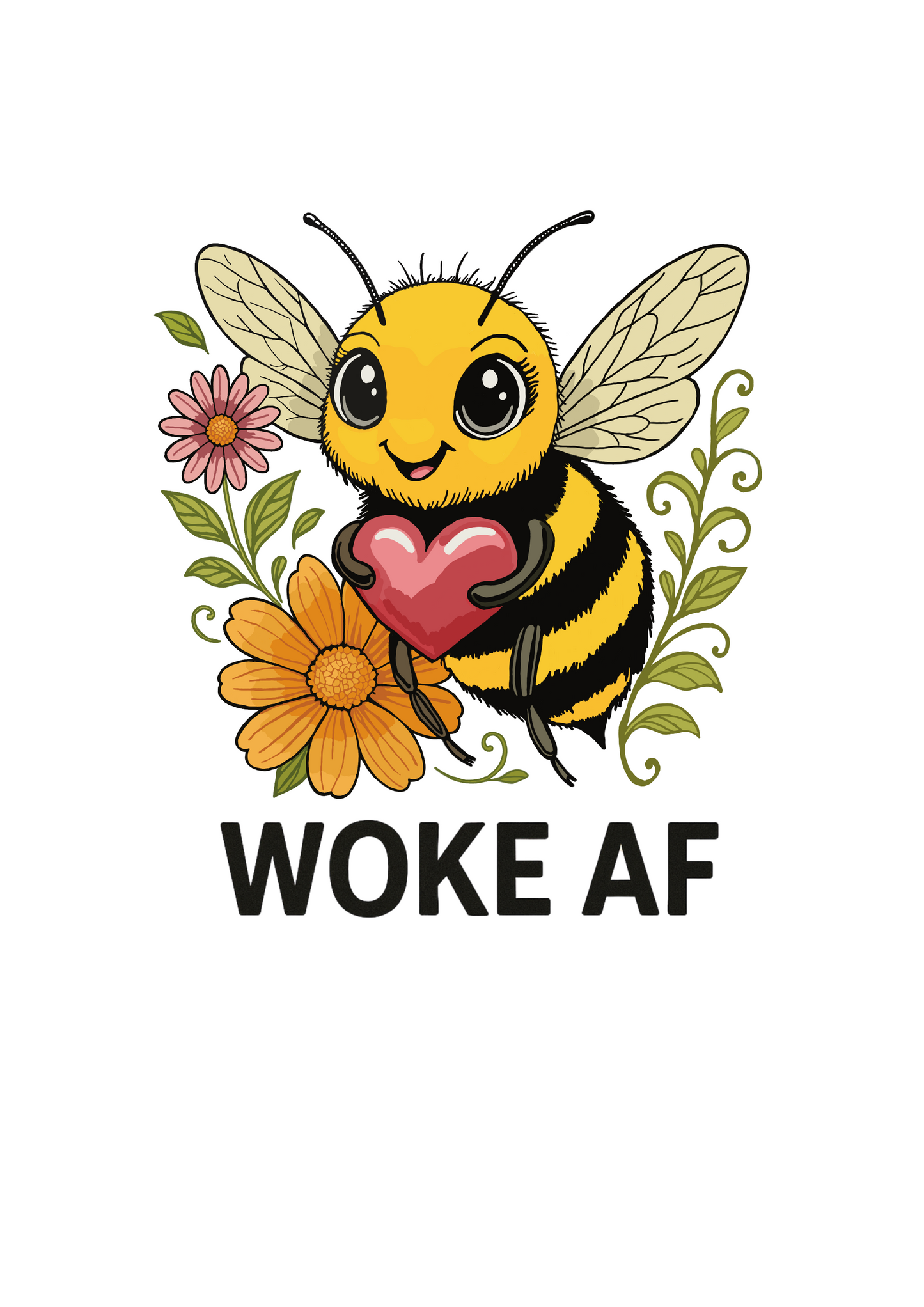 Woke AF – Bee Edition (Organic Cotton Tee)Men’s fit.