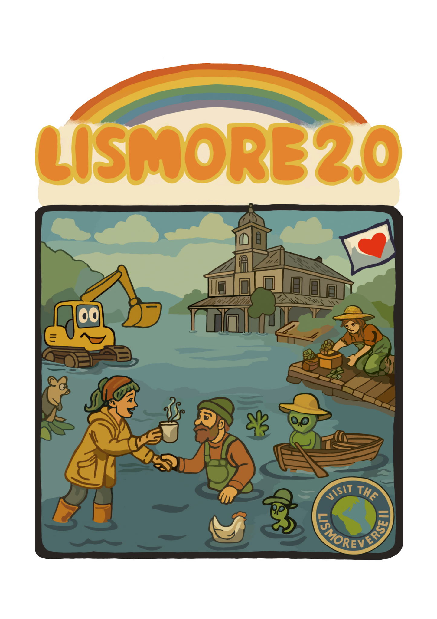 Lismore 2.0: The Psychedelic Survival Tee. Organic Cotton(women’s)